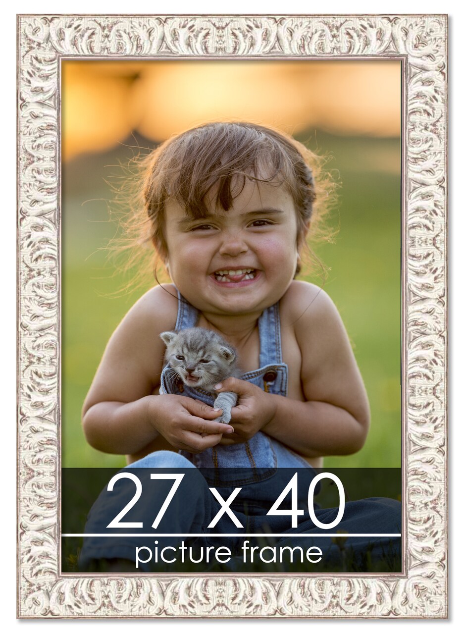 Refined White Picture Frame - UV Acrylic, Foam Board Backing, Hanging Hardware